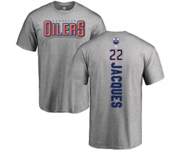 NHL Adidas Edmonton Oilers #22 Jean-Francois Jacques Ash Backer T-Shirt