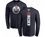 NHL Adidas Edmonton Oilers #22 Tobias Rieder Navy Blue Backer Long Sleeve T-Shirt