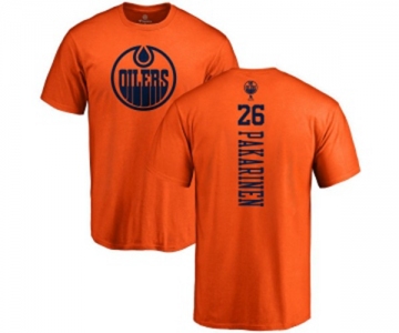 NHL Adidas Edmonton Oilers #26 Iiro Pakarinen Orange One Color Backer T-Shirt