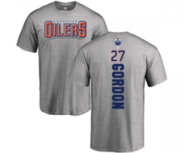 NHL Adidas Edmonton Oilers #27 Boyd Gordon Ash Backer T-Shirt