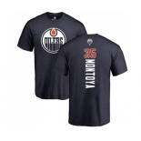 NHL Adidas Edmonton Oilers #35 Al Montoya Navy Blue Backer T-Shirt