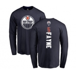 NHL Adidas Edmonton Oilers #5 Mark Fayne Navy Blue Backer Long Sleeve T-Shirt