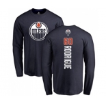 NHL Adidas Edmonton Oilers #60 Olivier Rodrigue Navy Blue Backer Long Sleeve T-Shirt