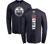 NHL Adidas Edmonton Oilers #62 Eric Gryba Navy Blue Backer Long Sleeve T-Shirt