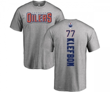 NHL Adidas Edmonton Oilers #77 Oscar Klefbom Ash Backer T-Shirt