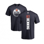 NHL Adidas Edmonton Oilers #83 Matt Benning Navy Blue Backer T-Shirt