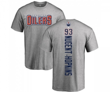 NHL Adidas Edmonton Oilers #93 Ryan Nugent-Hopkins Ash Backer T-Shirt