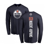 NHL Adidas Edmonton Oilers #93 Ryan Nugent-Hopkins Navy Blue Backer Long Sleeve T-Shirt