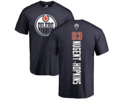 NHL Adidas Edmonton Oilers #93 Ryan Nugent-Hopkins Navy Blue Backer T-Shirt