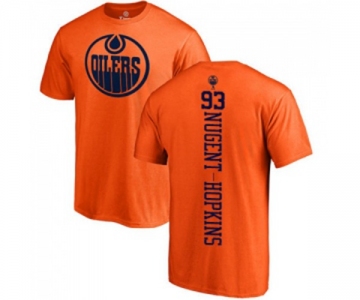 NHL Adidas Edmonton Oilers #93 Ryan Nugent-Hopkins Orange One Color Backer T-Shirt