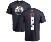 NHL Adidas Edmonton Oilers #97 Connor McDavid Navy Blue Backer T-Shirt