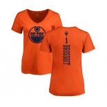 NHL Women Adidas Edmonton Oilers #1 Laurent Brossoit Orange One Color Backer Slim Fit V-Neck T-Shirt