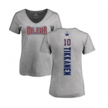 NHL Women Adidas Edmonton Oilers #10 Esa Tikkanen Ash Backer T-Shirt