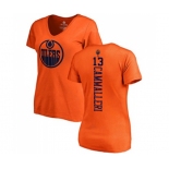 NHL Women Adidas Edmonton Oilers #13 Mike Cammalleri Orange One Color Backer Slim Fit V-Neck T-Shirt