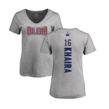 NHL Women Adidas Edmonton Oilers #16 Jujhar Khaira Ash Backer T-Shirt