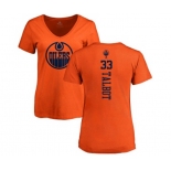 NHL Women Adidas Edmonton Oilers #33 Cam Talbot Orange One Color Backer Slim Fit V-Neck T-Shirt