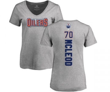 NHL Women Adidas Edmonton Oilers #70 Ryan McLeod Ash Backer T-Shirt