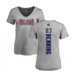 NHL Women Adidas Edmonton Oilers #83 Matt Benning Ash Backer T-Shirt