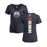 NHL Women Adidas Edmonton Oilers #83 Matt Benning Navy Blue Backer Slim Fit V-Neck T-Shirt