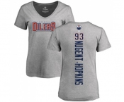 NHL Women Adidas Edmonton Oilers #93 Ryan Nugent-Hopkins Ash Backer T-Shirt