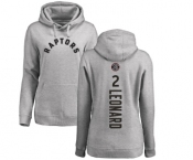 NBA Women's Nike Toronto Raptors #2 Kawhi Leonard Ash Backer Pullover Hoodie