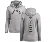 NBA Women's Nike Toronto Raptors #9 Serge Ibaka Ash Backer Pullover Hoodie