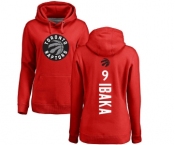 NBA Women's Nike Toronto Raptors #9 Serge Ibaka Red Backer Pullover Hoodie