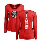 NBA Women's Nike Toronto Raptors #1 Tracy Mcgrady Red Backer Long Sleeve T-Shirt