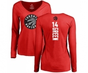 NBA Women's Nike Toronto Raptors #14 Danny Green Red Backer Long Sleeve T-Shirt