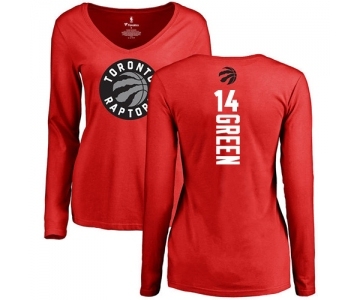 NBA Women's Nike Toronto Raptors #14 Danny Green Red Backer Long Sleeve T-Shirt