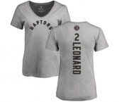 NBA Women's Nike Toronto Raptors #2 Kawhi Leonard Ash Backer T-Shirt