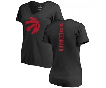 NBA Women's Nike Toronto Raptors #2 Kawhi Leonard Black One Color Backer Slim-Fit V-Neck T-Shirt