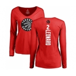 NBA Women's Nike Toronto Raptors #2 Kawhi Leonard Red Backer Long Sleeve T-Shirt