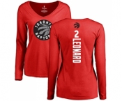 NBA Women's Nike Toronto Raptors #2 Kawhi Leonard Red Backer Long Sleeve T-Shirt