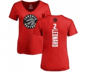 NBA Women's Nike Toronto Raptors #2 Kawhi Leonard Red Backer T-Shirt