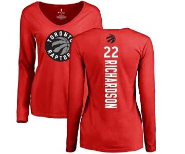 NBA Women's Nike Toronto Raptors #22 Malachi Richardson Red Backer Long Sleeve T-Shirt