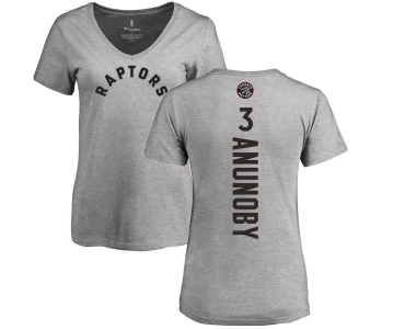 NBA Women's Nike Toronto Raptors #3 OG Anunoby Ash Backer T-Shirt