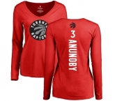 NBA Women's Nike Toronto Raptors #3 OG Anunoby Red Backer Long Sleeve T-Shirt