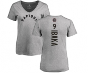 NBA Women's Nike Toronto Raptors #9 Serge Ibaka Ash Backer T-Shirt