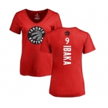 NBA Women's Nike Toronto Raptors #9 Serge Ibaka Red Backer T-Shirt