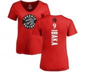 NBA Women's Nike Toronto Raptors #9 Serge Ibaka Red Backer T-Shirt