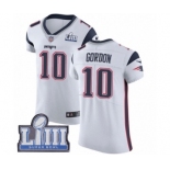 Men's Nike New England Patriots #10 Josh Gordon White Vapor Untouchable Elite Player Super Bowl LIII Bound NFL Jersey