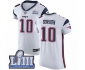 Men's Nike New England Patriots #10 Josh Gordon White Vapor Untouchable Elite Player Super Bowl LIII Bound NFL Jersey