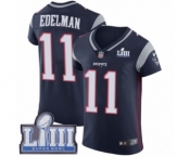 Men's Nike New England Patriots #11 Julian Edelman Navy Blue Team Color Vapor Untouchable Elite Player Super Bowl LIII Bound NFL Jersey