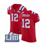 Men's Nike New England Patriots #12 Tom Brady Red Alternate Vapor Untouchable Elite Player Super Bowl LIII Bound NFL Jersey