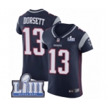 Men's Nike New England Patriots #13 Phillip Dorsett Navy Blue Team Color Vapor Untouchable Elite Player Super Bowl LIII Bound NFL Jersey