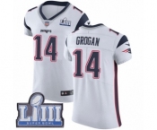 Men's Nike New England Patriots #14 Steve Grogan White Vapor Untouchable Elite Player Super Bowl LIII Bound NFL Jersey