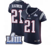 Men's Nike New England Patriots #21 Duron Harmon Navy Blue Team Color Vapor Untouchable Elite Player Super Bowl LIII Bound NFL Jersey