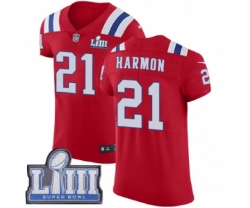 Men's Nike New England Patriots #21 Duron Harmon Red Alternate Vapor Untouchable Elite Player Super Bowl LIII Bound NFL Jersey