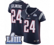 Men's Nike New England Patriots #24 Stephon Gilmore Navy Blue Team Color Vapor Untouchable Elite Player Super Bowl LIII Bound NFL Jersey